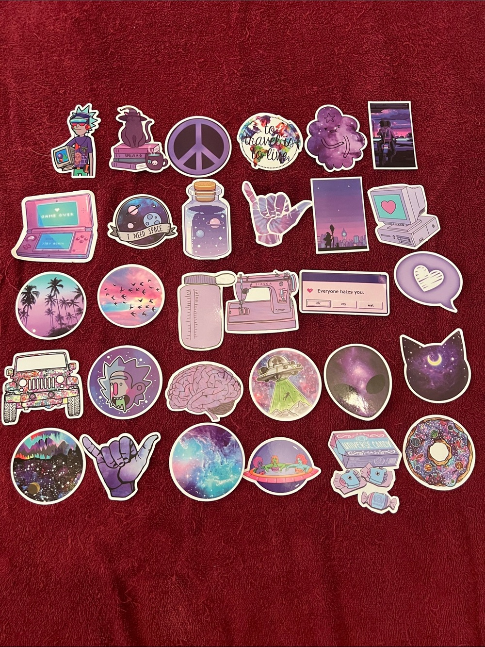 Pastel Galaxy Sticker Bundle - Purple & Pink Aesthetic